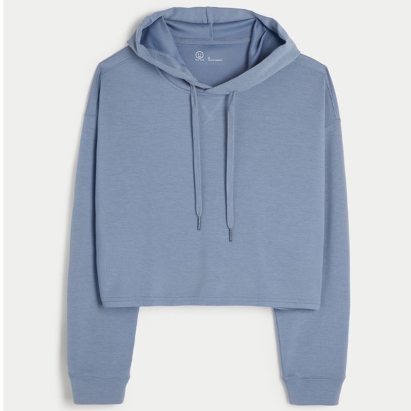 Gilly Hicks Tops - Gilly Hicks Active Crop Cooldown Hoodie Blue Size Small Cropped Super Soft